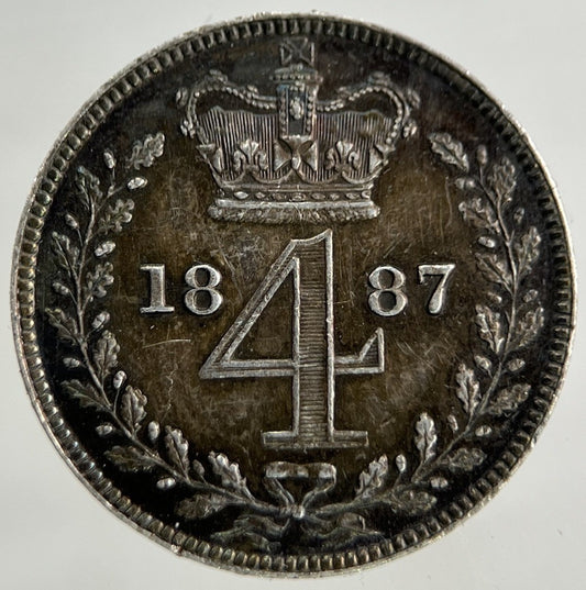 1887 Victoria Maundy Four - Pence Silver Coin | Fine Collectable Grade