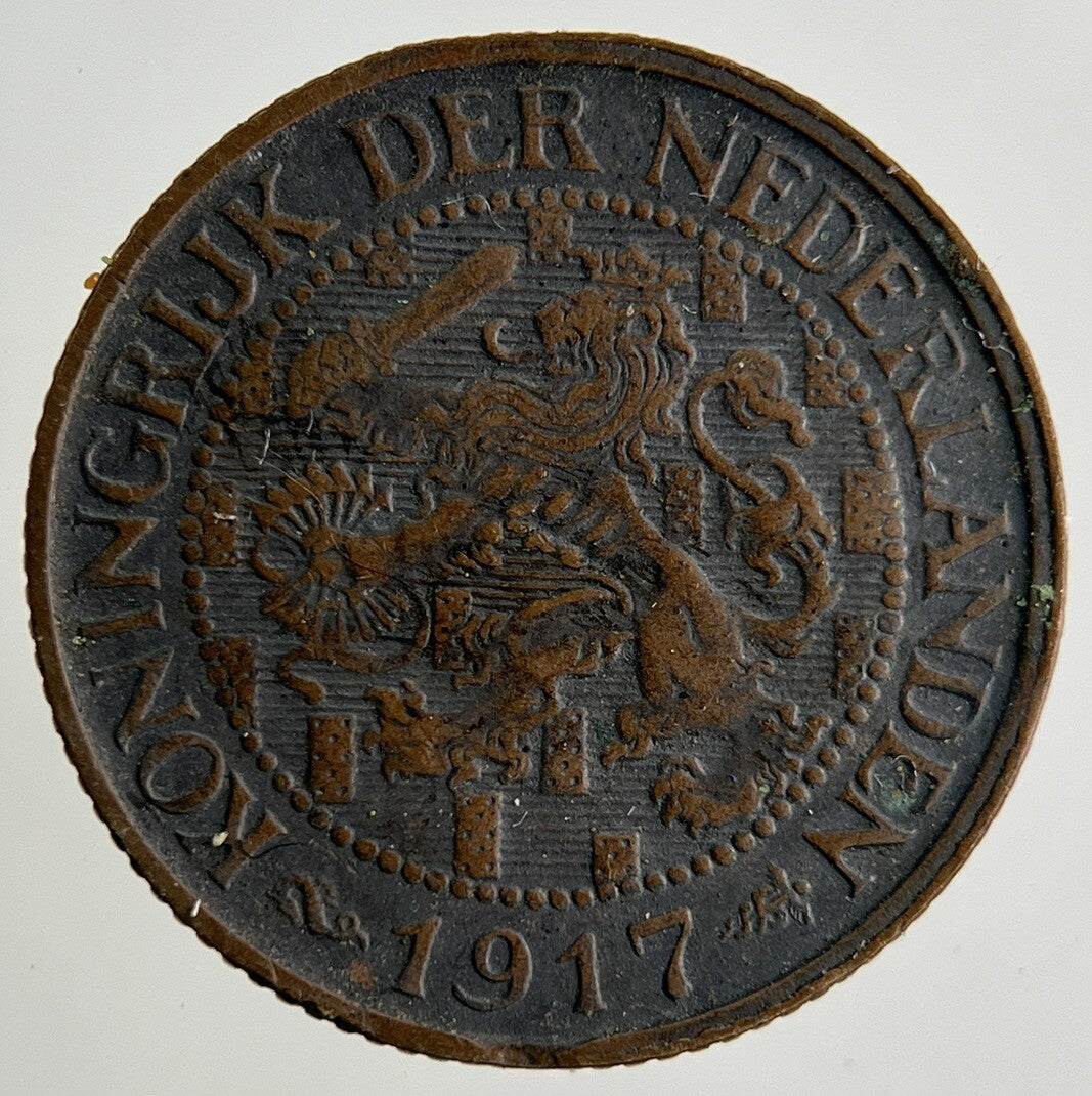 1917 Netherlands 1 Cent Coin | Fine Collectable Grade