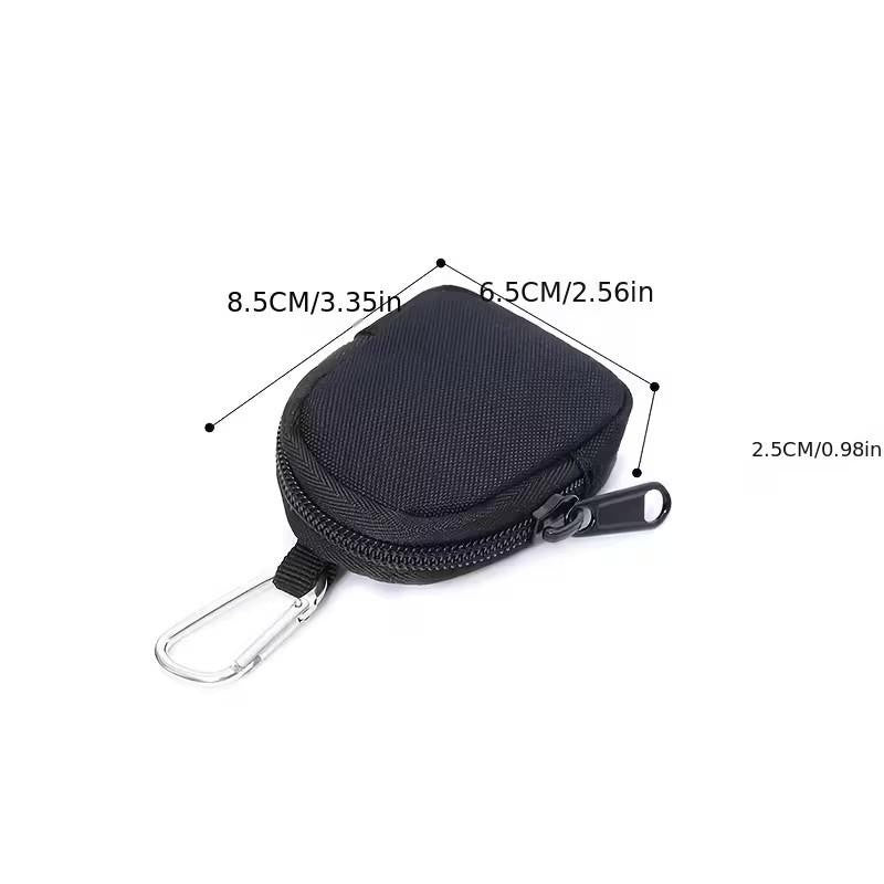 Durable Nylon Clip Wallet Pouch with Zipper - For Coins Keys Earphones Earbuds