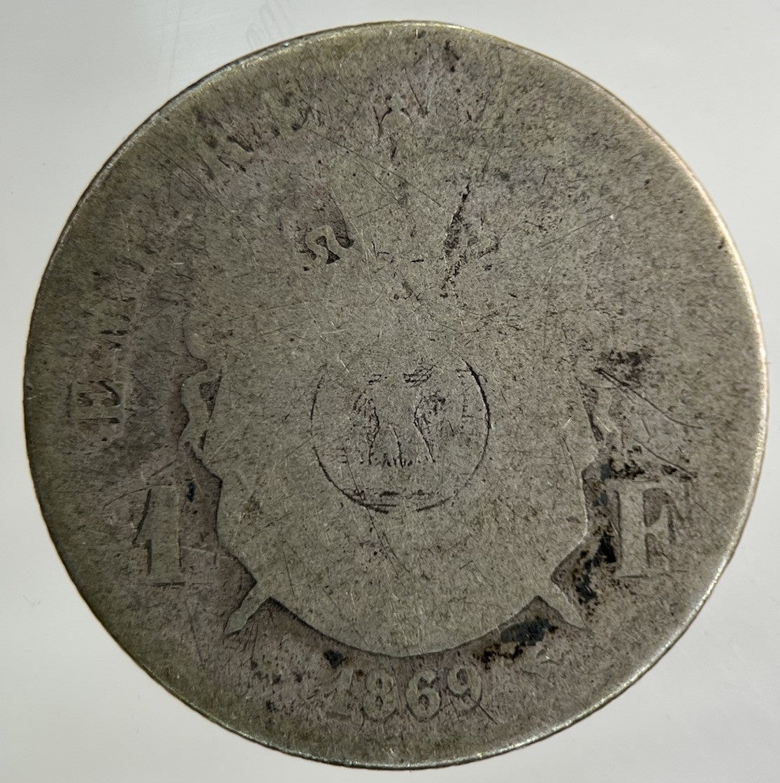 1869 France 1 Franc Silver Coin | Collectable Grade