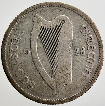 1928 Irish Shilling 1s Bull Silver Coin | Collectable Grade | a7366