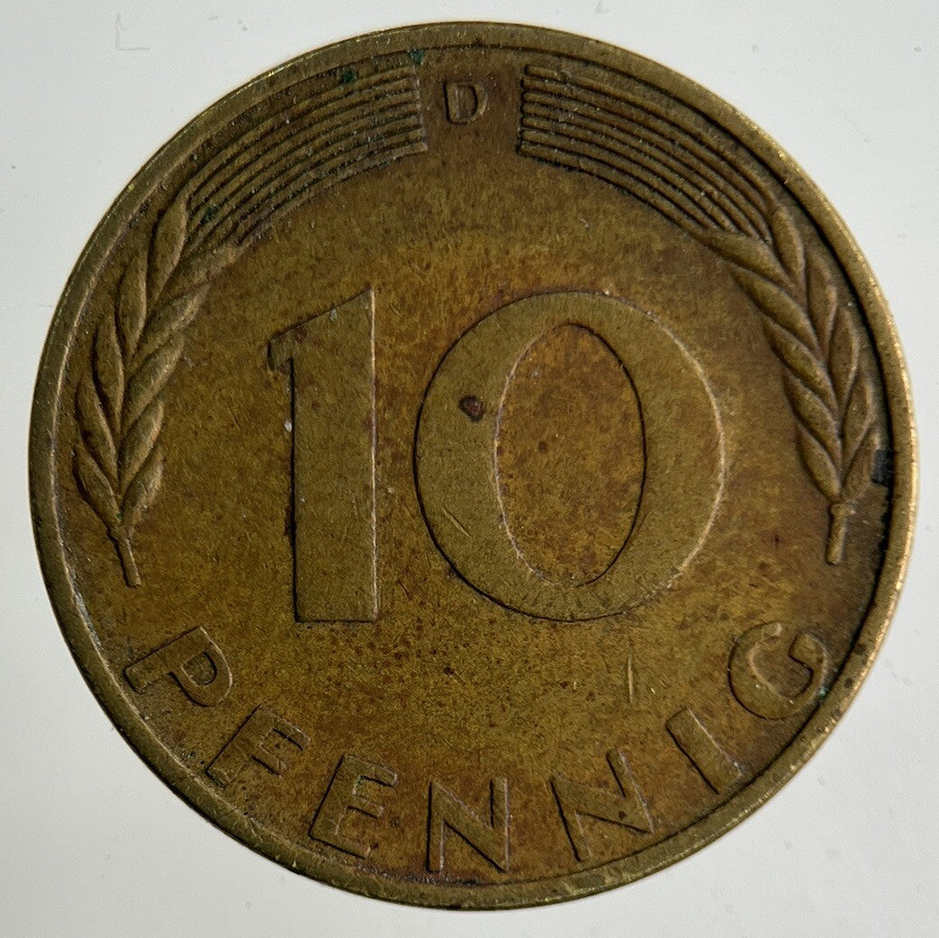 1970 Germany 10 Pfennig Coin | Fine Collectable Grade