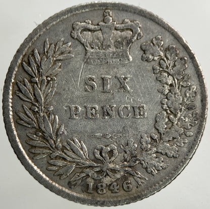 1846 Victoria Sixpence Silver Coin | Fine Collectable Grade
