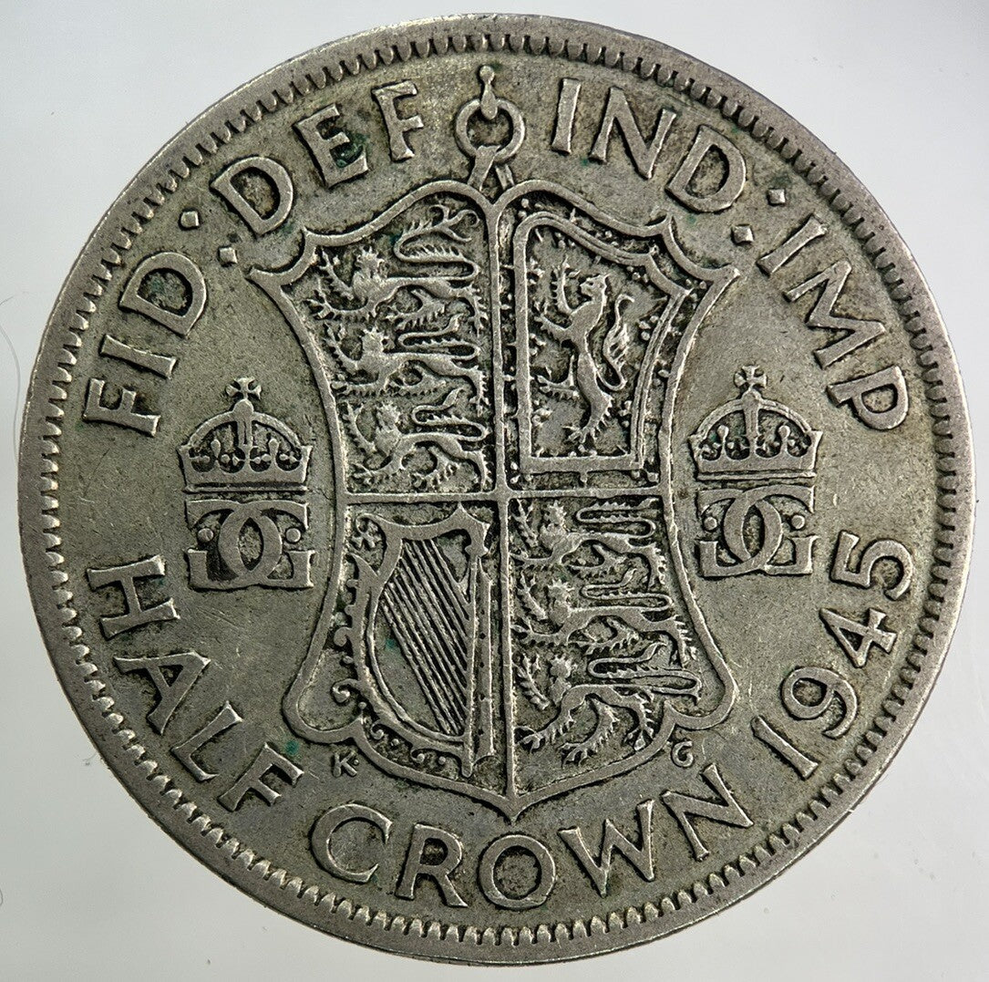 1945 George VI Half - Crown Silver Coin | Fine Collectable Grade