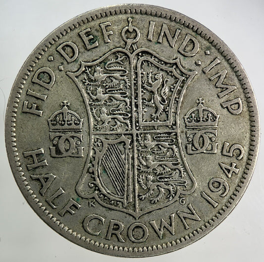 1945 George VI Half - Crown Silver Coin | Fine Collectable Grade