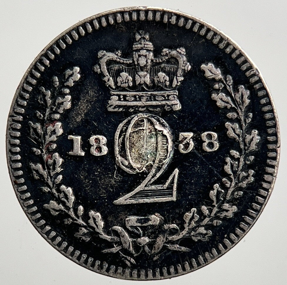 1838 Victoria Maundy Two - Pence Silver Coin | Fine Collectable Grade