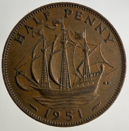 1951 George VI Half - Penny Coin | Fine Collectable Grade