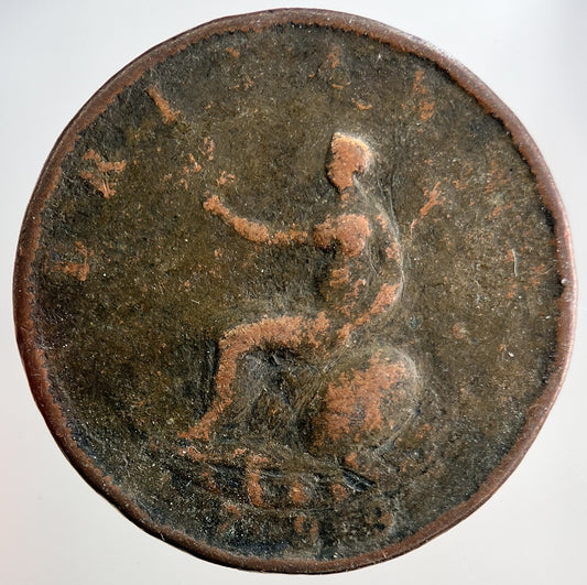 1799 George 3rd III Half - Penny British Coin | Fair Grade | a3236