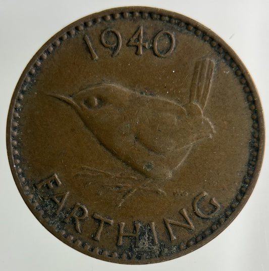 1940 George VI Wren Farthing Coin | Collectable Grade