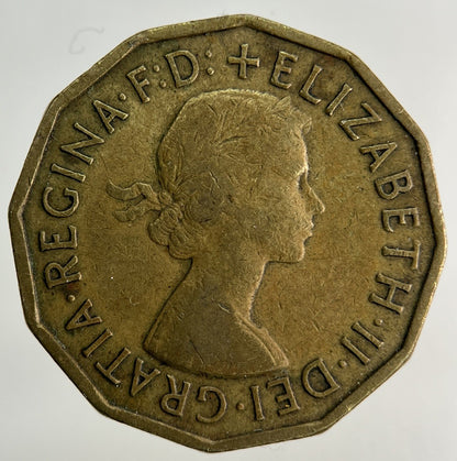 1954 Elizabeth II 2nd Brass Threepence Coin | Fine Collectable Grade