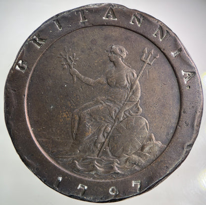 1797 George III 3rd Two - Pence Cartwheeel Coin | Fine Collectable Grade