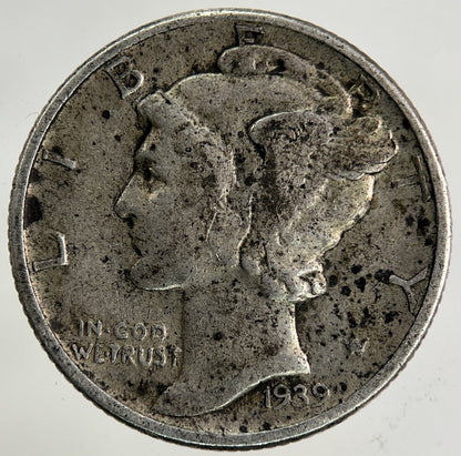 1939 US USA Mercury Dime Silver Coin | Fine Collectable Grade