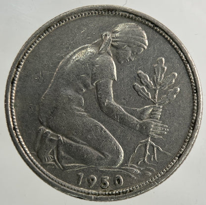 1950 Germany 50 Pfennig Coin | Collectable Grade