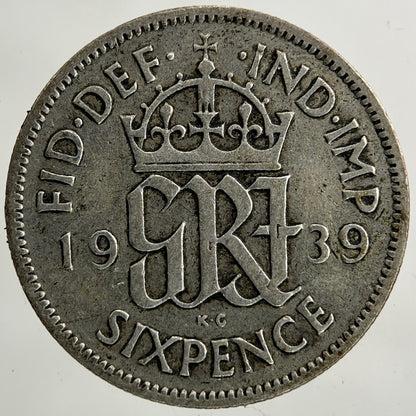 1939 George VI Sixpence Silver Coin | Collectable Grade