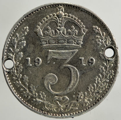 1919 George V Threepence Silver Coin | Fine Collectable Grade