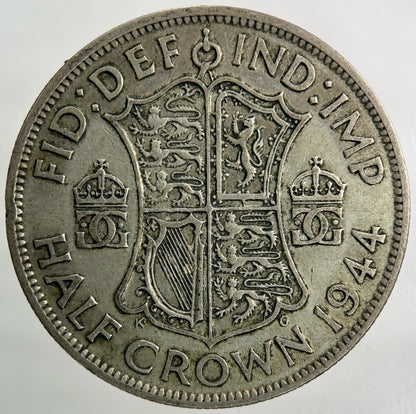 1944 George VI Half - Crown Silver Coin | Fine Collectable Grade