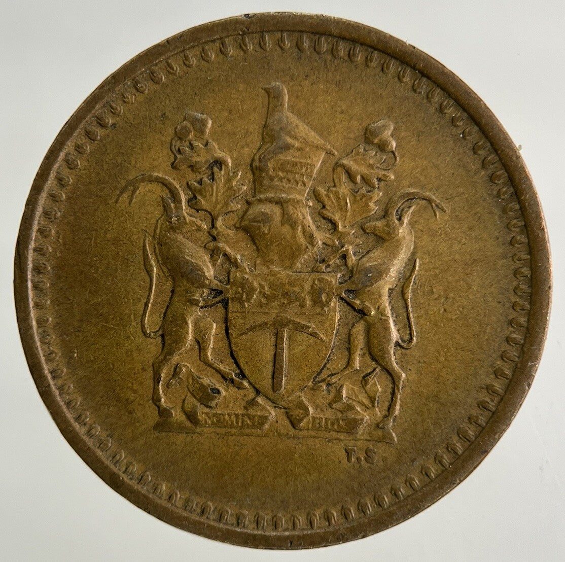 1970 Africa Rhodesia One Cent 1c Coin | Fine Collectable Grade