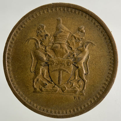 1970 Africa Rhodesia One Cent 1c Coin | Fine Collectable Grade