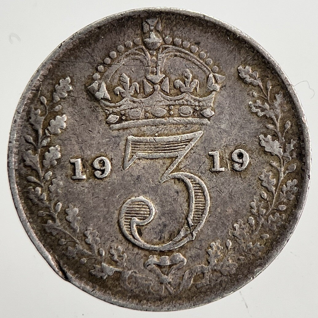 1919 George V Threepence Silver Coin | Fine Collectable Grade