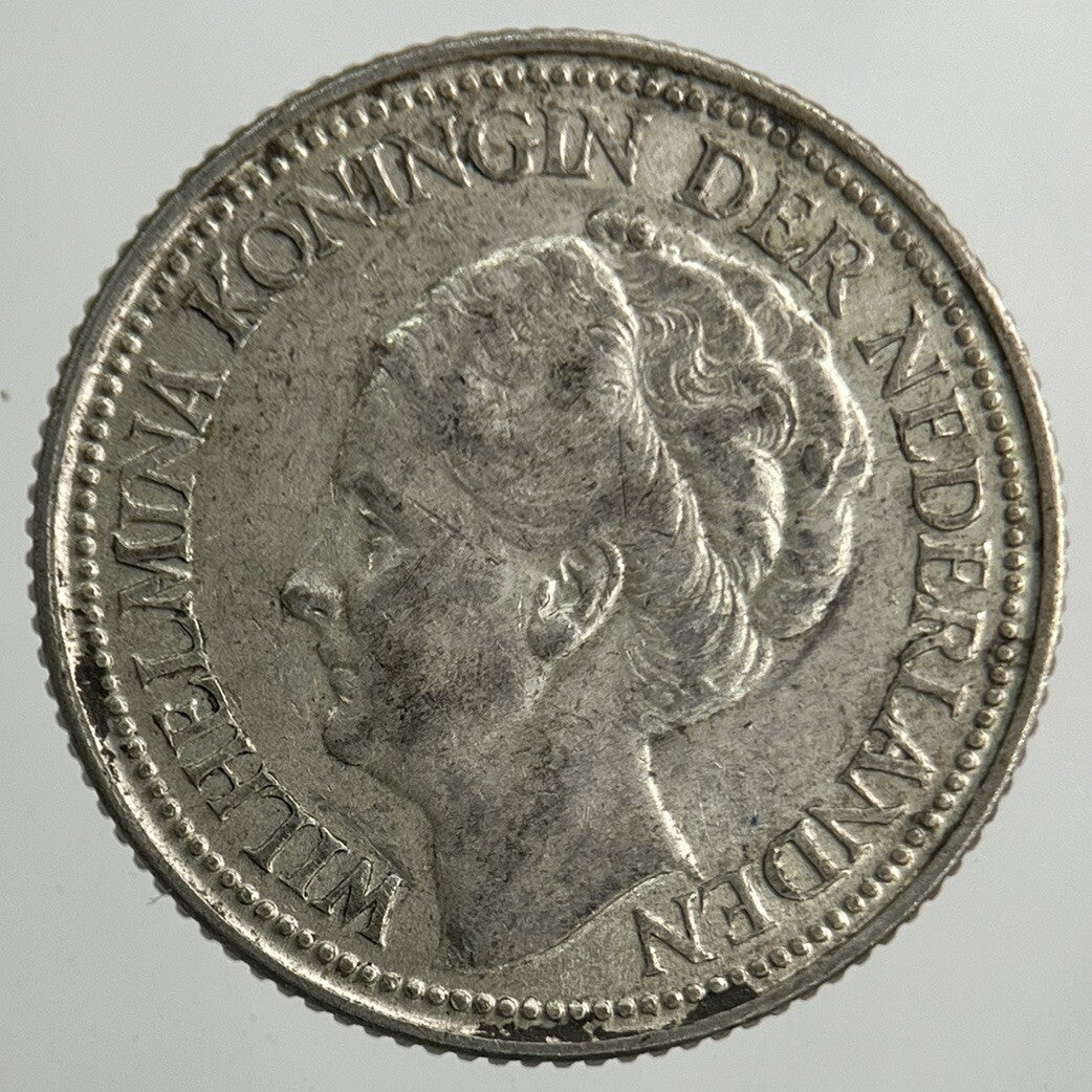 1939 Netherlands 25 Cents Silver Coin | Fine Collectable Grade