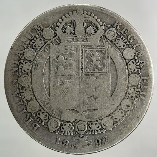 1892 Victoria Half - Crown Silver Coin | Collectable Grade