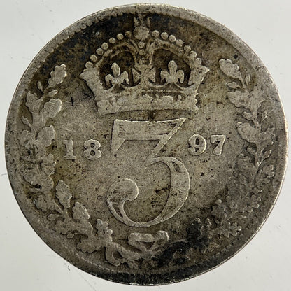 1897 Victoria Threepence Silver Coin | Collectable Grade