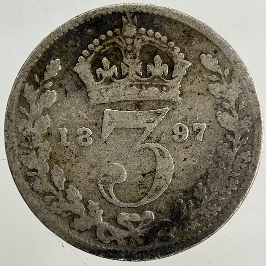 1897 Victoria Threepence Silver Coin | Collectable Grade