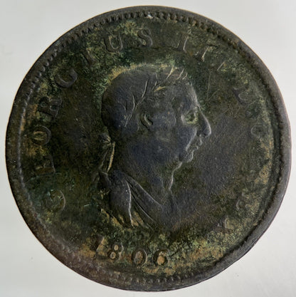 1806 George III 3rd Half - Penny Coin | Fine Collectable Grade