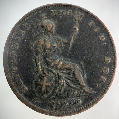 1854 Victoria One Penny Coin | Fine Collectable Grade