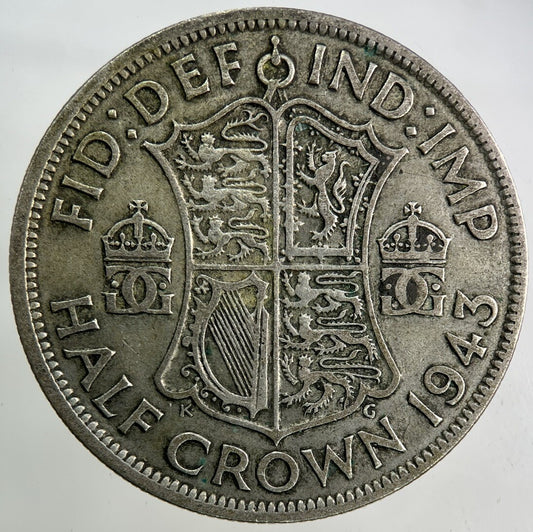 1943 George VI Half - Crown Silver Coin | Fine Collectable Grade