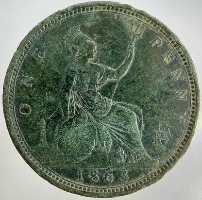 1863 Victoria One Penny Coin | Collectable Grade