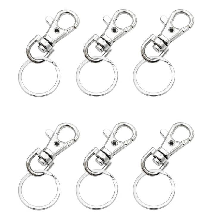 6 x Metal 37mm Lobster Swivel Clasps Clips Bag Key - Ring Hook Findings Keychain