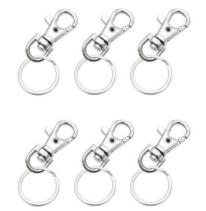 6 x Metal 37mm Lobster Swivel Clasps Clips Bag Key - Ring Hook Findings Keychain