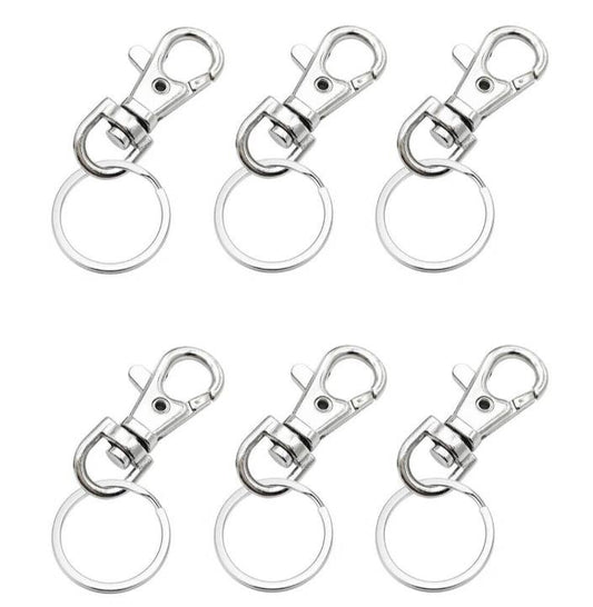 6 x Metal 37mm Lobster Swivel Clasps Clips Bag Key - Ring Hook Findings Keychain