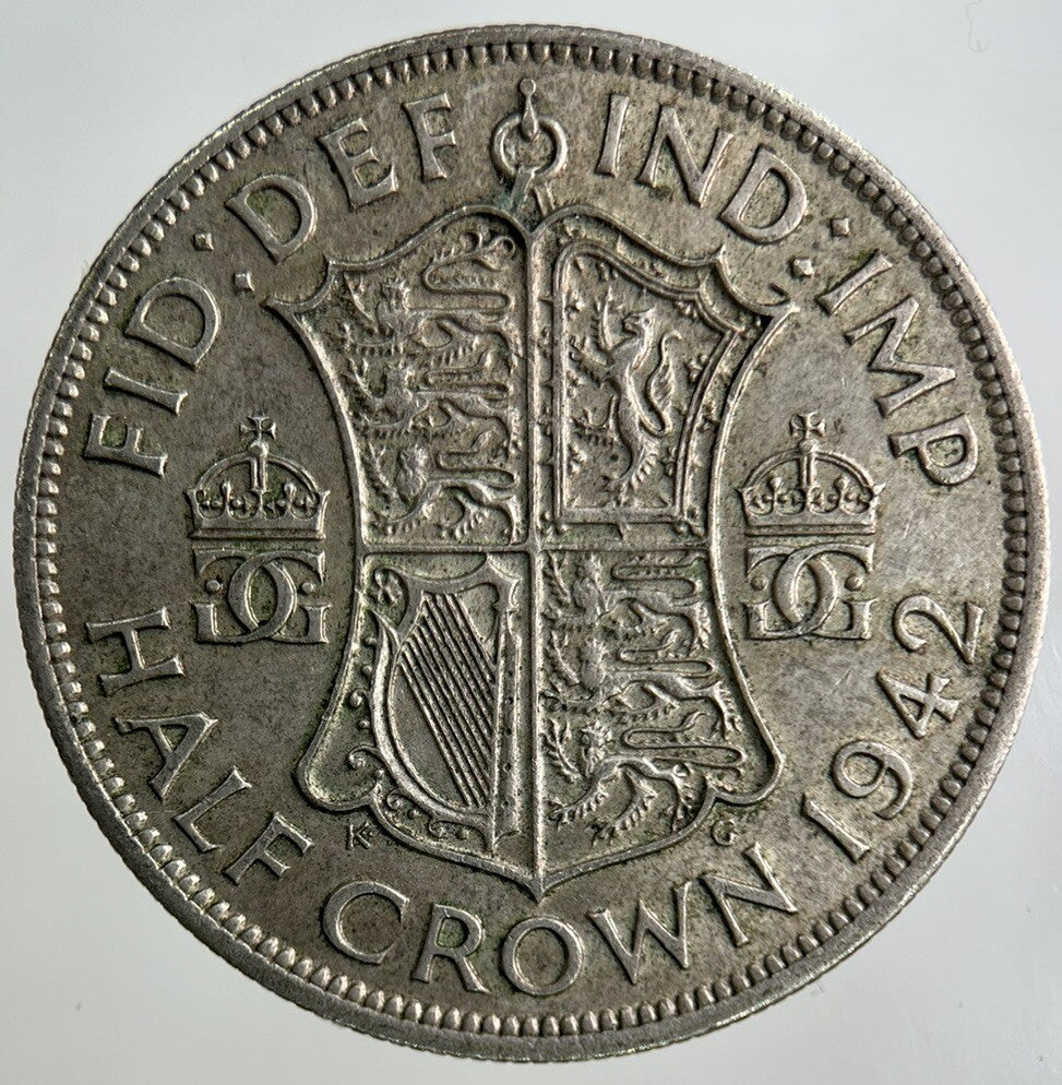 1942 George VI Half - Crown Silver Coin | Fine Collectable Grade