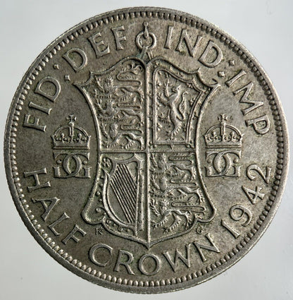 1942 George VI Half - Crown Silver Coin | Fine Collectable Grade