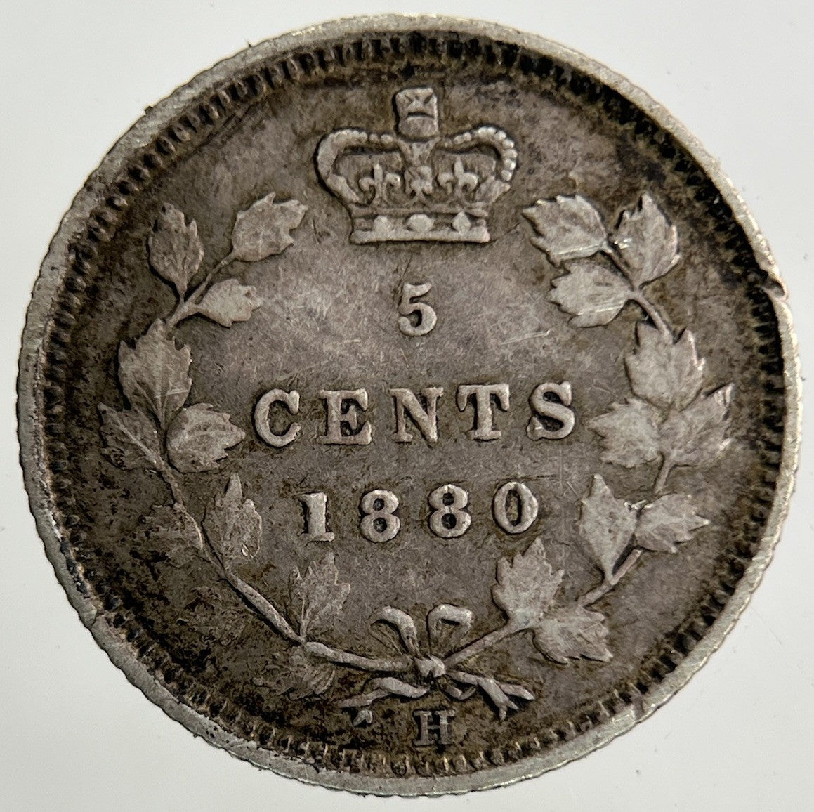 1880 - H Canada 5 Cents Silver Coin | Fine Collectable Grade