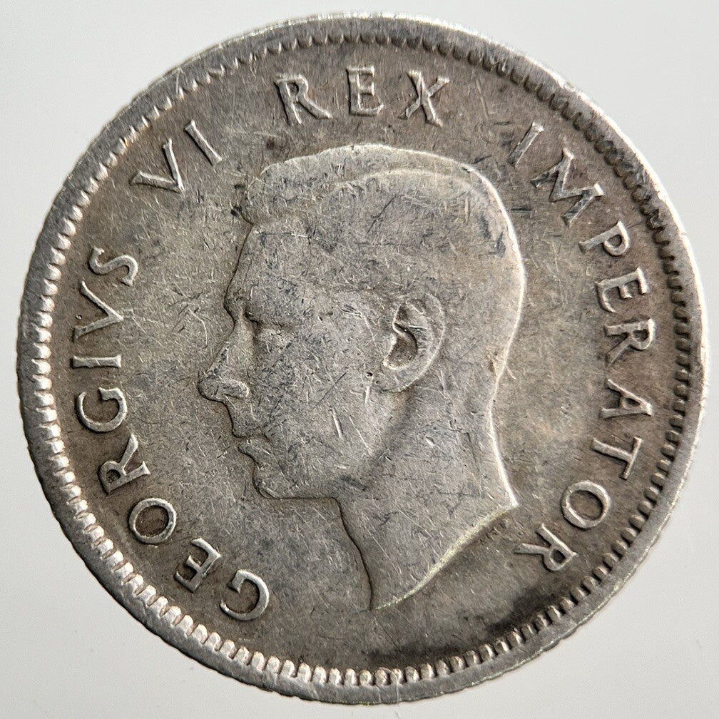1937 South Africa Sixpence Silver Coin | Fine Collectable Grade