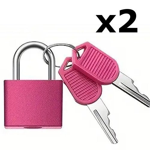 x2 Pink Small Metal Security Lock Luggage Case Padlock Backpack Lock UK Stock