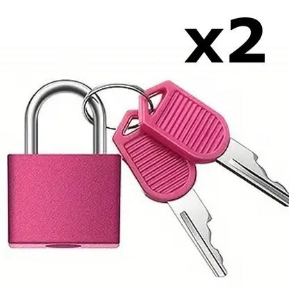 x2 Pink Small Metal Security Lock Luggage Case Padlock Backpack Lock UK Stock