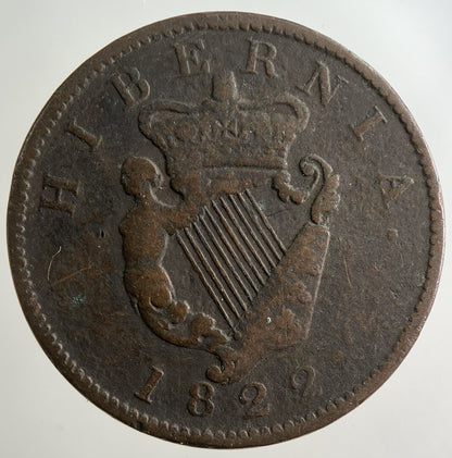 1822 Irish Half - Penny Coin | Fine Collectable Grade