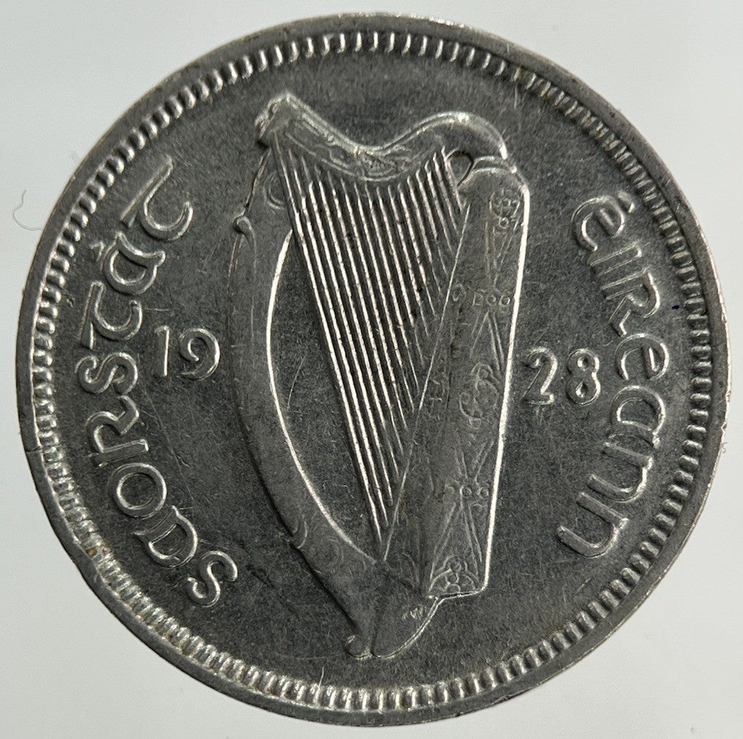 1928 Irish Threepence Coin | Fine Collectable Grade
