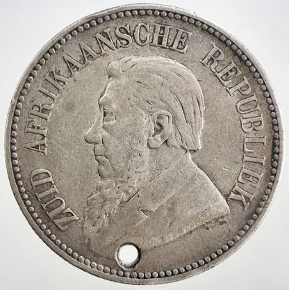 1896 South Africa Florin 2 Shillings Silver Coin | Fine Collectable Grade a5720