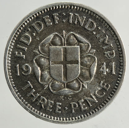 1941 George VI Threepence Silver Coin | Fine Collectable Grade