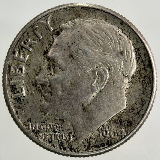 1964 - D US USA Roosevelt Dime Silver Coin | Fine Collectable Grade