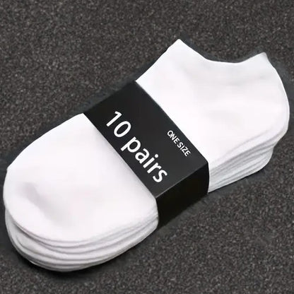 10 Pack Mens Trainer White Ankle Socks Invisible Cotton Low Cut Sports Socks