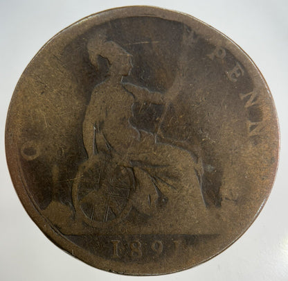 1891 Victoria One Penny Coin | Collectable Grade