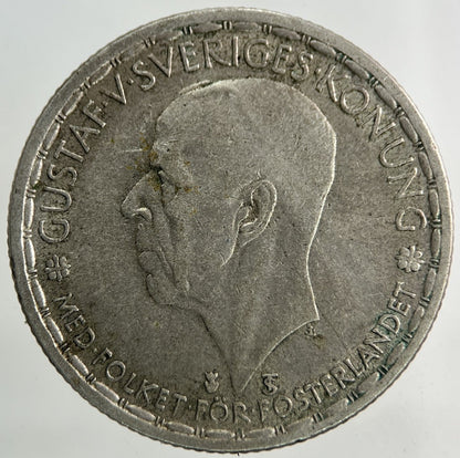 1949 Sweden 1 Krona Silver Coin | Fine Collectable Grade