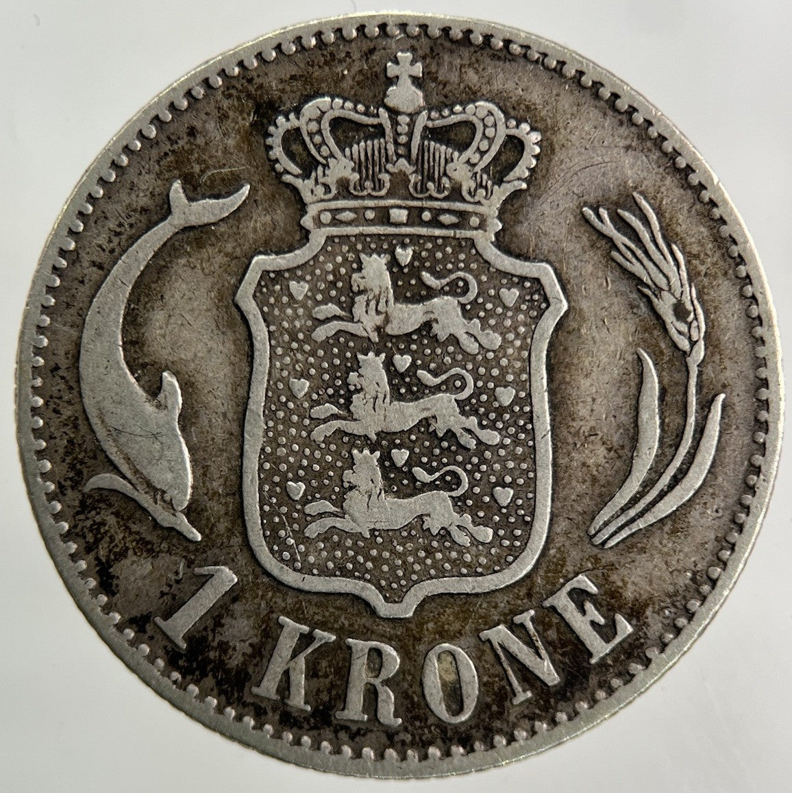 1892 Denmark 1 Krone Silver Coin | Fine Collectable Grade