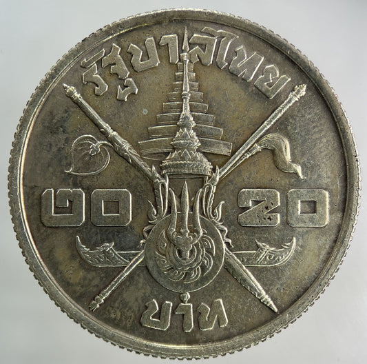 1963 Thailand Rama IX 20 Baht Silver Coin | Very High Grade